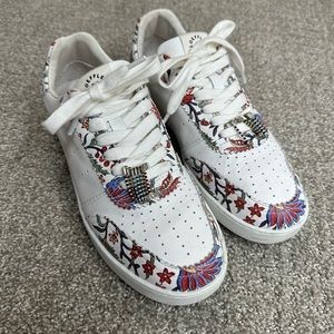 Loeffler Randall White Floral Sneakers